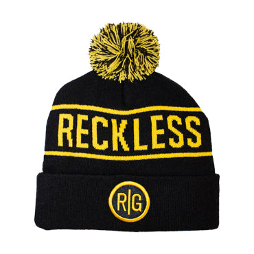 Game Day Pom Beanie (Black/Yellow)